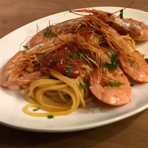 Spaghetti con Gambas